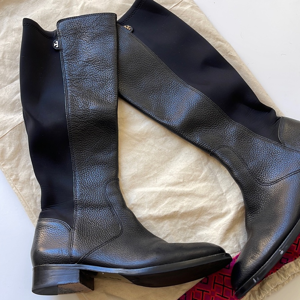 Tory Burch Leather Boots Black